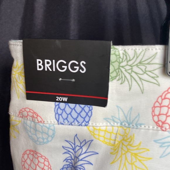Briggs short multi colored pineapple print white short casual size 20W - Picture 6 of 17